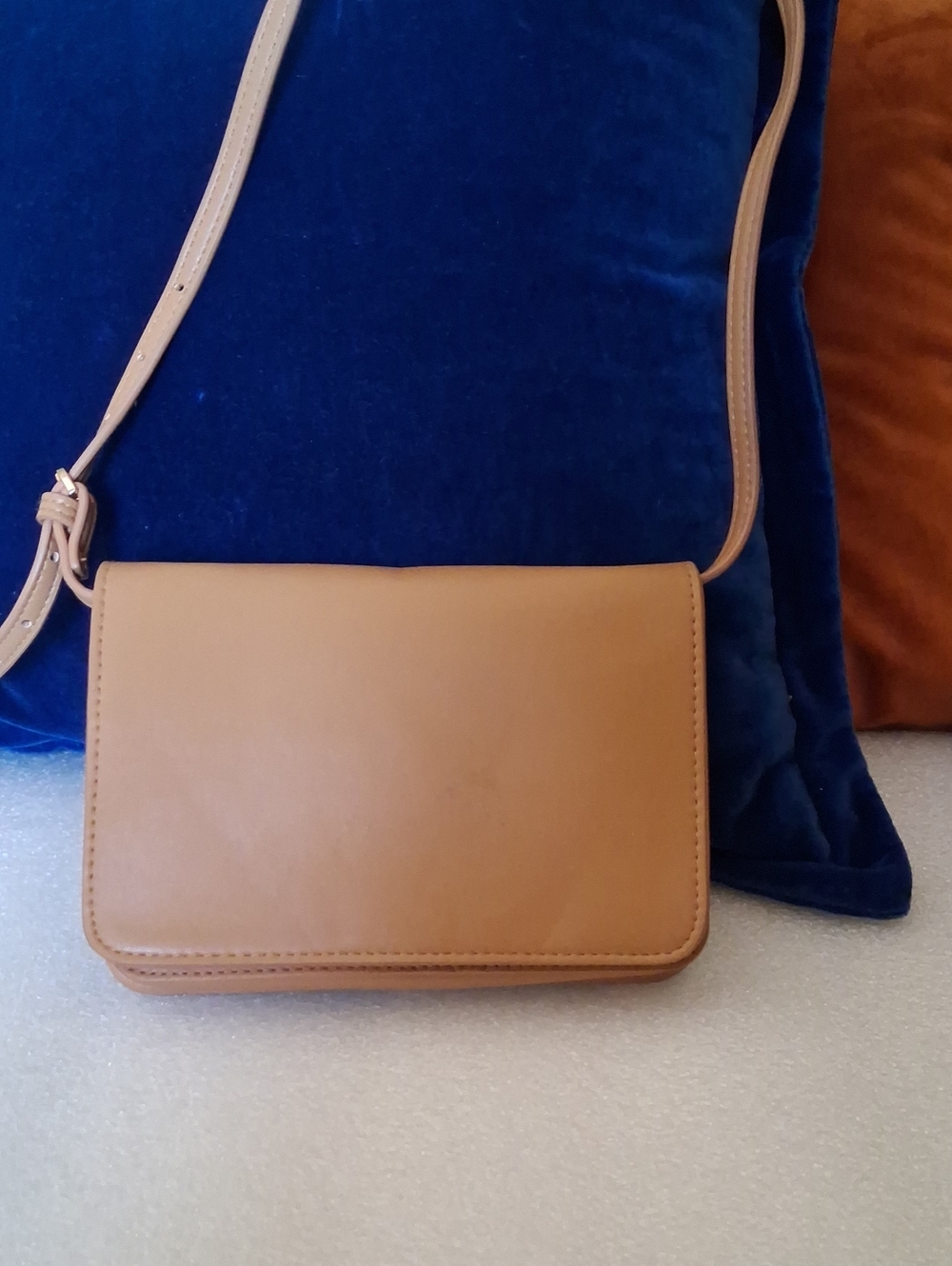 a new day Tan Crossbody Bag - Simple Leather Look